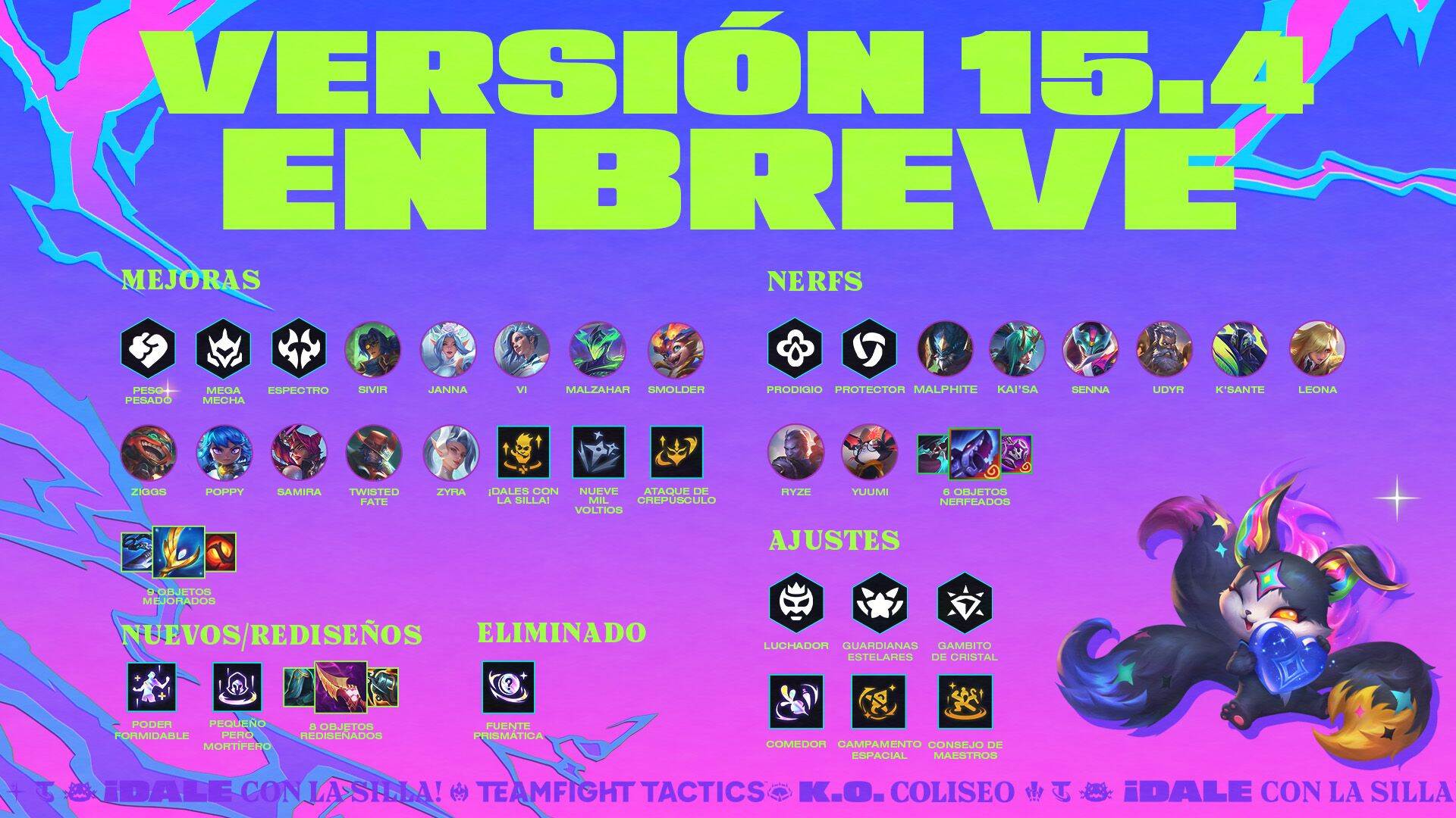La versión 15.4 de Teamfight Tactics ya esta aquí.
