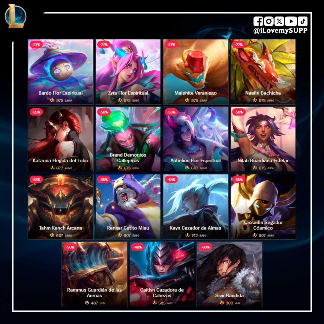 Estas son las skins en descuento para esta semana.