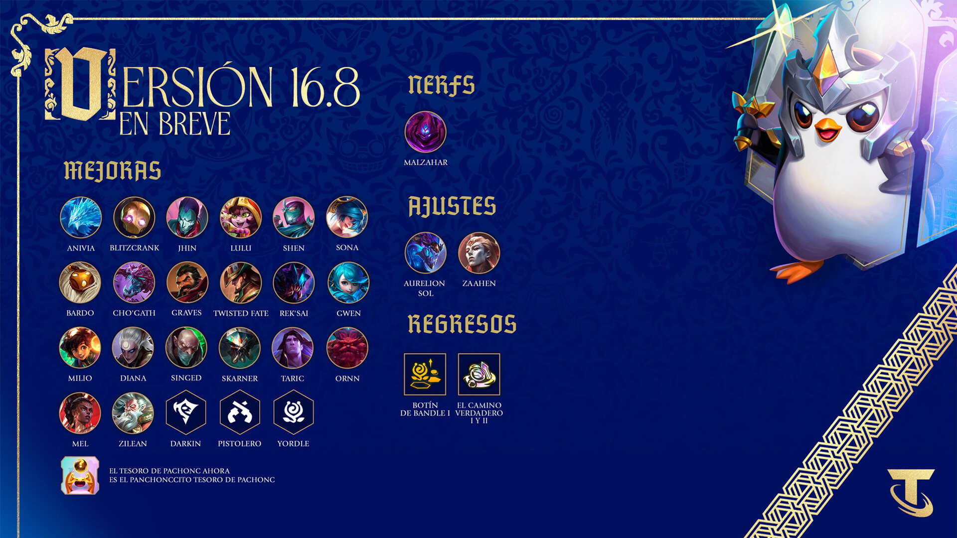 La versión 16.8 de Teamfight Tactics ya esta disponible.