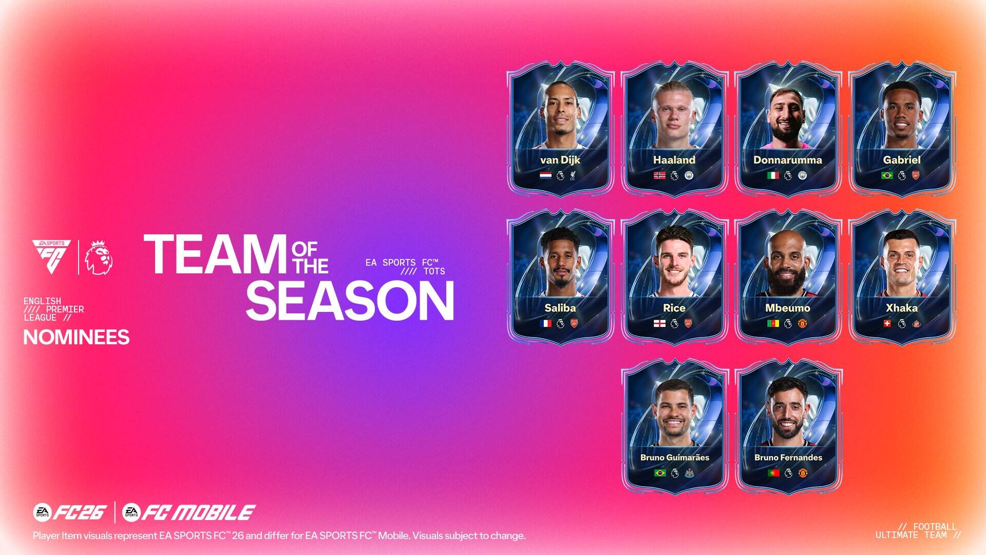 Los TOTS de la Premier League llegan a EA FC 26.