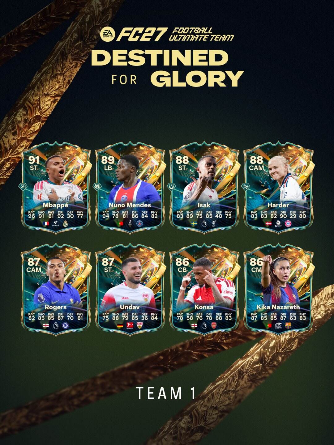 El equipo 1 de los Destinados a la Gloria ya esta aqui.